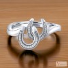 Vivant Equi Sterling Silver Double Horseshoe Ring